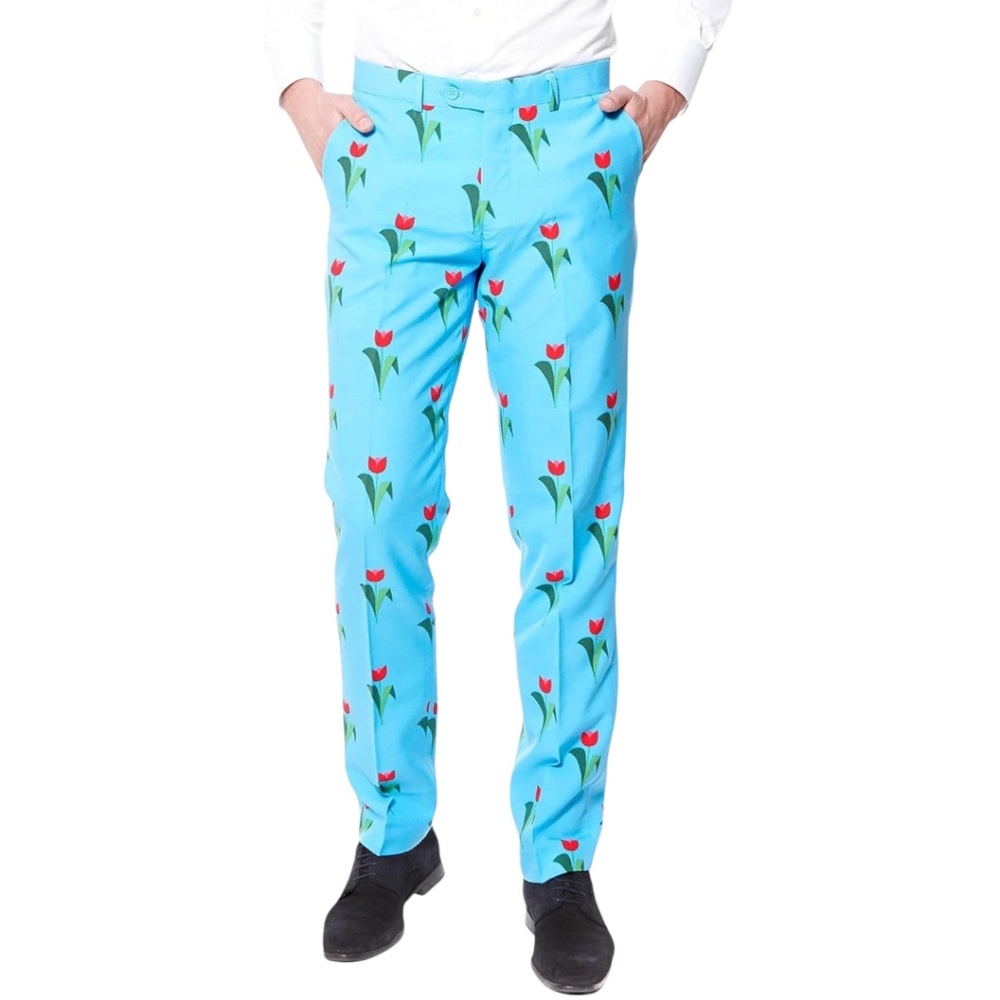 NWOT Opposuits Men's Pants  Slim-Fit Novelty Tulips Pattern, Size 38‎